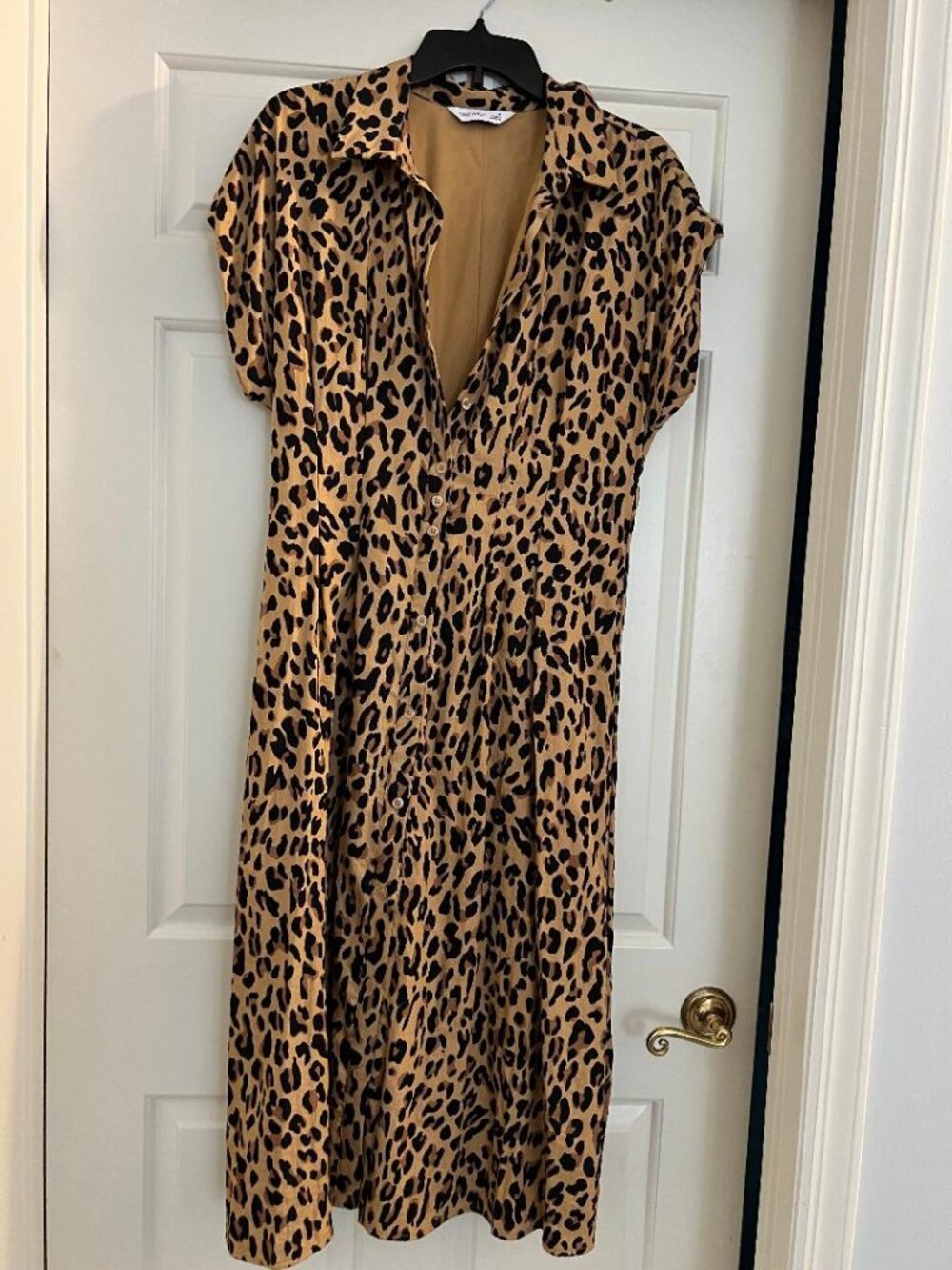 Nine West Leopard Print Midi Dress Size M